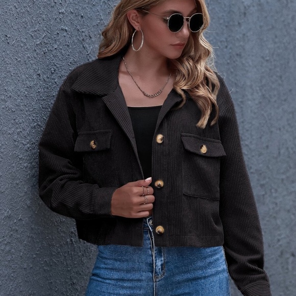 Cozy corduroy Button Down Oversized jacket Shacket - Picture 5 of 7